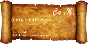 Csiky Márton névjegykártya