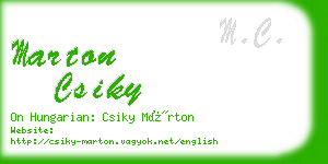 marton csiky business card